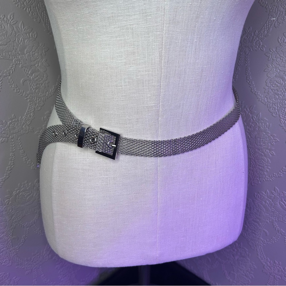 Elegant Silver Mesh Belt approx 38” vintage